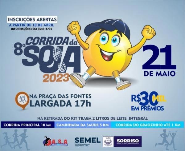 Em uma semana, a 8.ª edição da Corrida da Soja já contabiliza mais de 540 inscritos