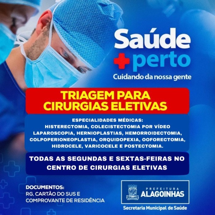Triagem para cirurgias eletivas acontece todas as segundas e sextas-feiras no Centro de Cirurgias Eletivas