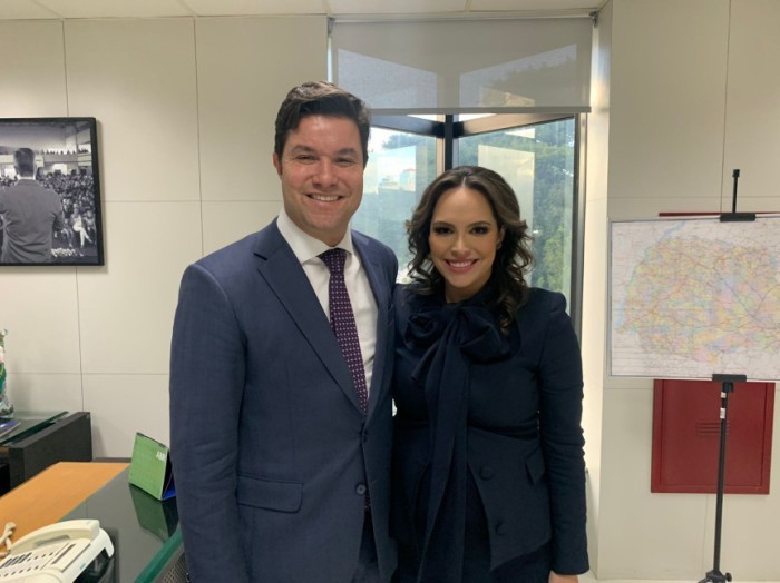 A deputada estadual Maria Victoria (PP) e o secretário estadual do Planejamento, Guto Silva. / Créditos: Divulgação