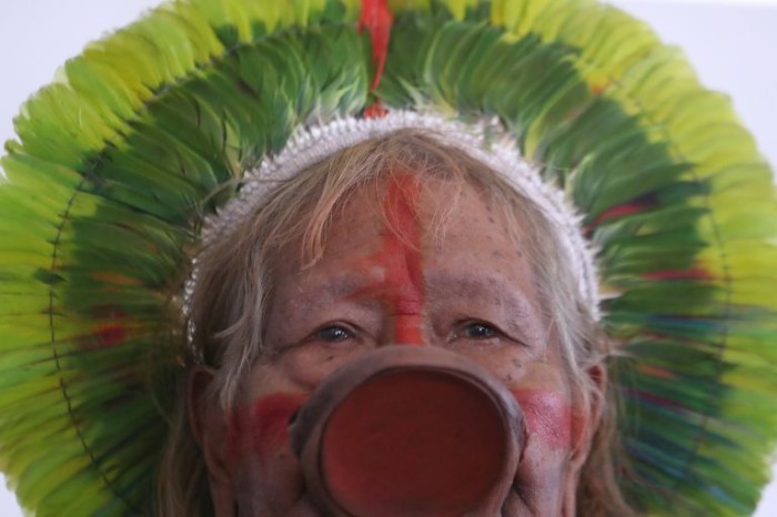 Líder indígena do povo Kayapó (MT), Raoni Metuktire - (Foto: Bruno Spada/Câmara dos Deputados)