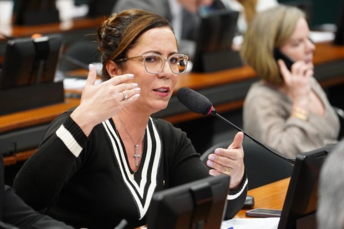 Deputada Delegada Katarina, que pediu a audiência sobre violência e escolas - (Foto: Pablo Valadares/Câmara dos Deputados)