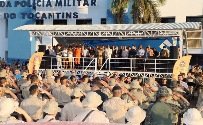 Policias militares do Tocantins que atuaram na Operação Canguçu foram recepcionados e homenageados pelo Governo do Estado - Foto: Antonio Gonçalves/Governo do Tocantins