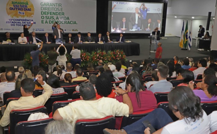 A solenidade de abertura da 10ª Conferência Estadual de Saúde ocorreu no auditório do Centro de Convenções Arnaud Rodrigues (Parque do Povo), em Palmas - Foto: Fred Borges/Governo do Tocantins