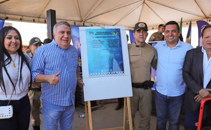 O governador em exercício do Tocantins, Laurez Moreira, participou da solenidade de formatura do 15° Curso da Força Tática da Polícia Militar do Tocantins - Foto: Adilvan Nogueira/Governo do Tocantins
