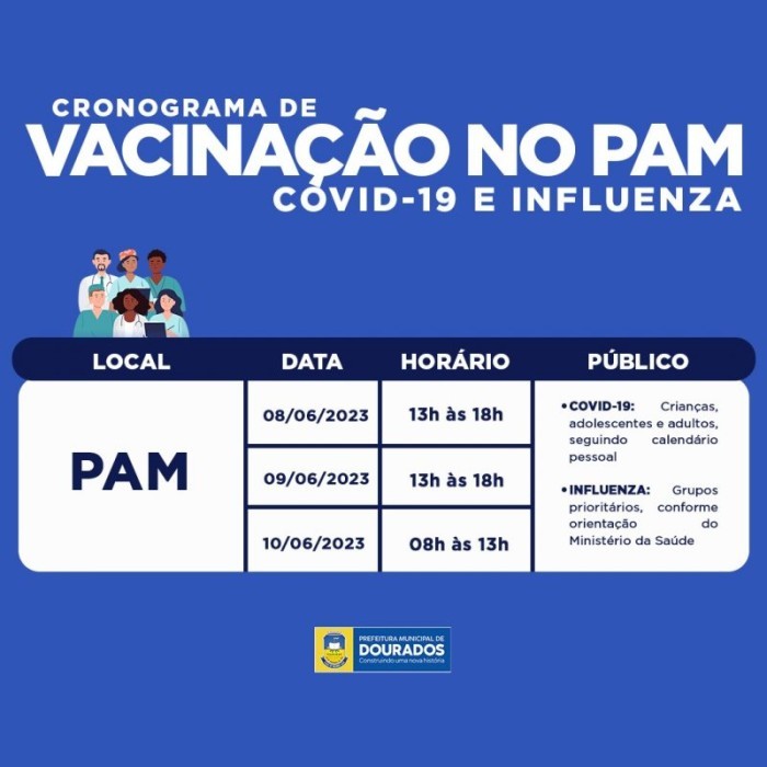 Sala de Vacinação do PAM atende nesta quinta, sexta e sábado