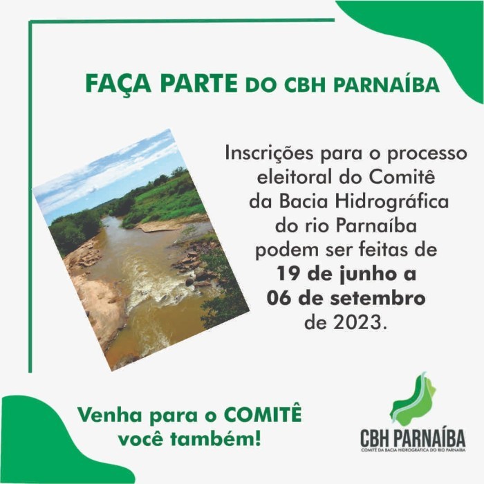 Inscrições para o Comitê da Bacia Hidrográfica do Rio Parnaíba iniciam na segunda (19)