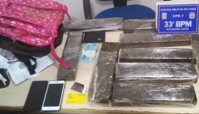 Em Bragança, casal é preso com mais de 7kg de maconha