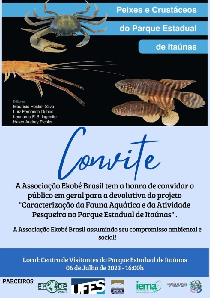 Livro sobre Peixes e Crustáceos do Parque Estadual de Itaúnas será lançado nesta quinta-feira (06)