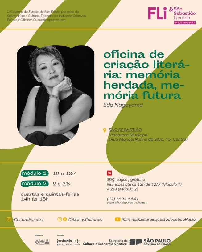 Oficina de Criação Literária será promovida em São Sebastião nos meses de julho e agosto