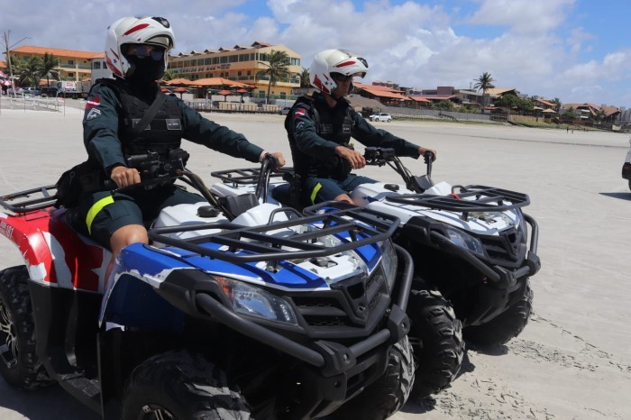 Quadriciclos contribuem para eficiência no policiamento na Praia do Atalaia em Salinópolis