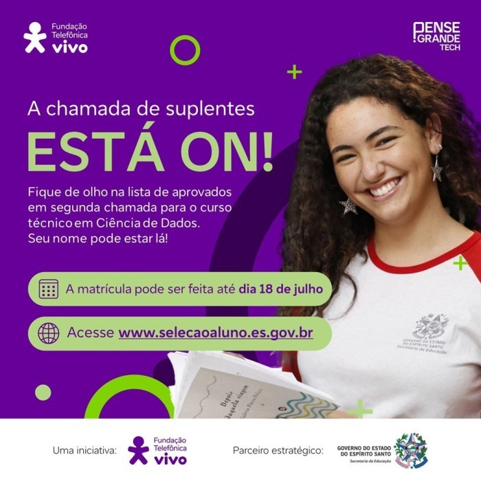 Divulgada lista de suplentes para curso técnico em Ciências de Dados