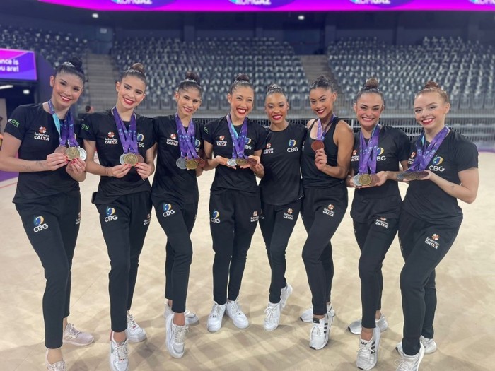 Com capixaba Sofia Madeira, Brasil conquista bronze na World Challenge Cup de ginástica rítmica