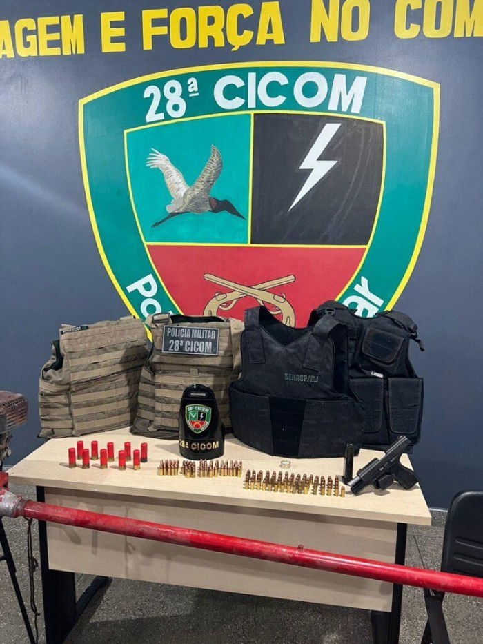 PMAM apreende arma de fogo, coletes balísticos e munições na zona leste de Manaus