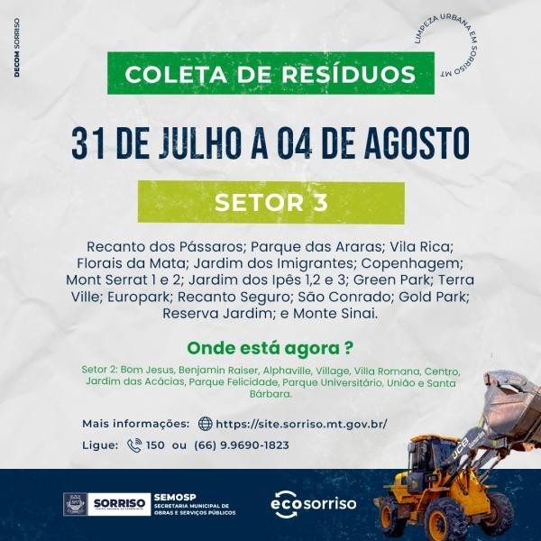 Foto: Reprodução/Prefeitura de Sorriso - MT