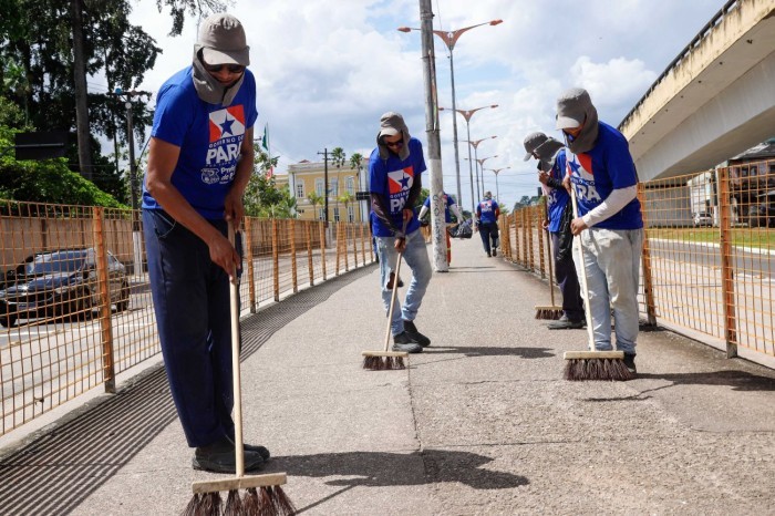 Avenida Almirante Barroso recebe serviços da ação de limpeza