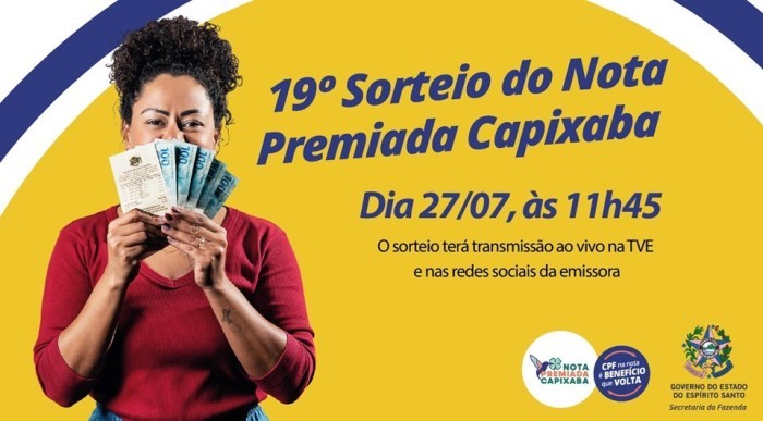 Nota Premiada Capixaba sorteia mais 12 prêmios nesta quinta-feira (27)