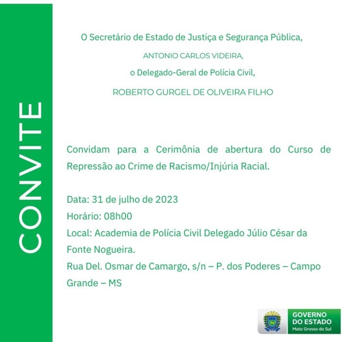 Curso de Repressão aos Crimes de Racismo e Injúria Racial – Uma Homenagem ao Legado de Amarildo Cruz