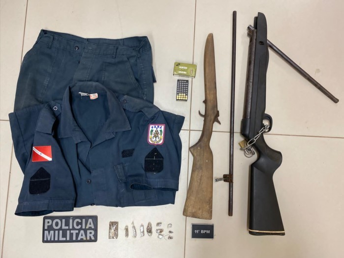 11º BPM prende dupla e apreende armas de fogo em Primavera