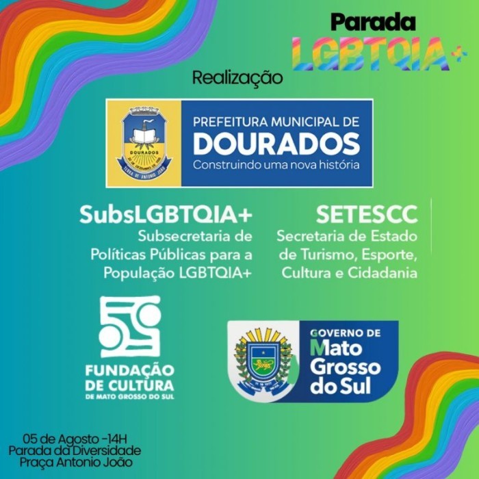 Parada LGBTQIA+ acontece neste sábado na Praça Antônio João