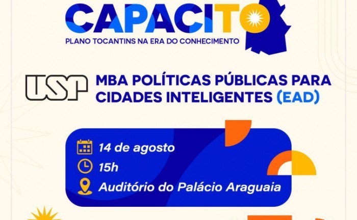Governo do Tocantins e USP lançam capacitação para servidores nesta segunda-feira,14