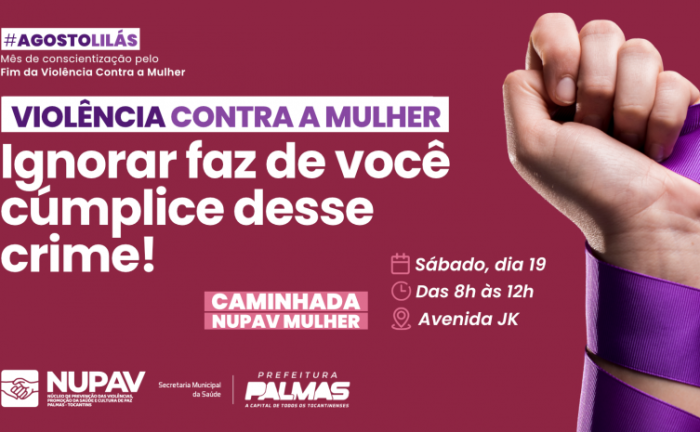 Em Palmas, Polícia Civil participa de caminhada de conscientização pelo fim da violência contra a mulher