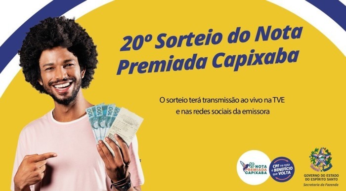 Acompanhe o sorteio de agosto do Nota Premiada Capixaba nesta quinta-feira (24)