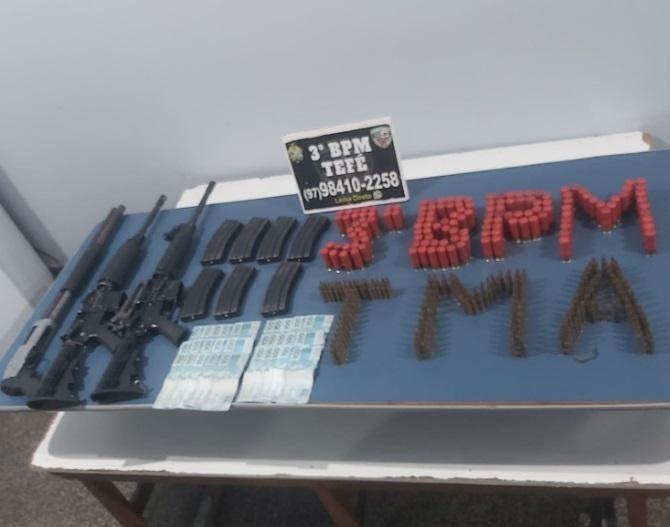 PMAM apreende armas de grosso calibre, no interior do AM
