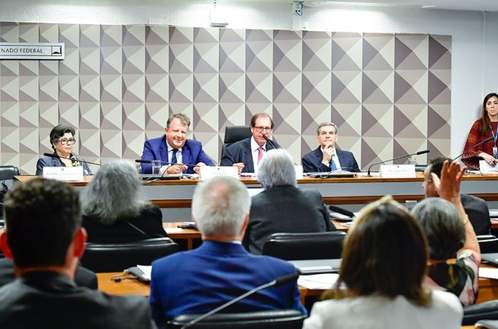 À mesa, Rosa Maria de Andrade Nery., Flávio Tartuce, Luis Felipe Salomão (presidente) e Marco Aurélio Bellizze - Foto: Waldemir Barreto/Agência Senado