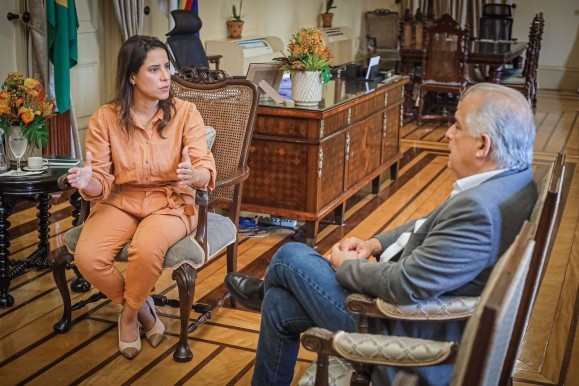 Em reunião com o ministro de Portos e Aeroportos, Márcio França, Raquel Lyra articula parcerias e investimentos para o estado