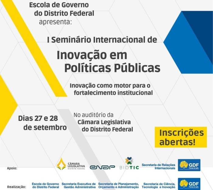 DF vai sediar o I Seminário Internacional de Inovação no Setor Público