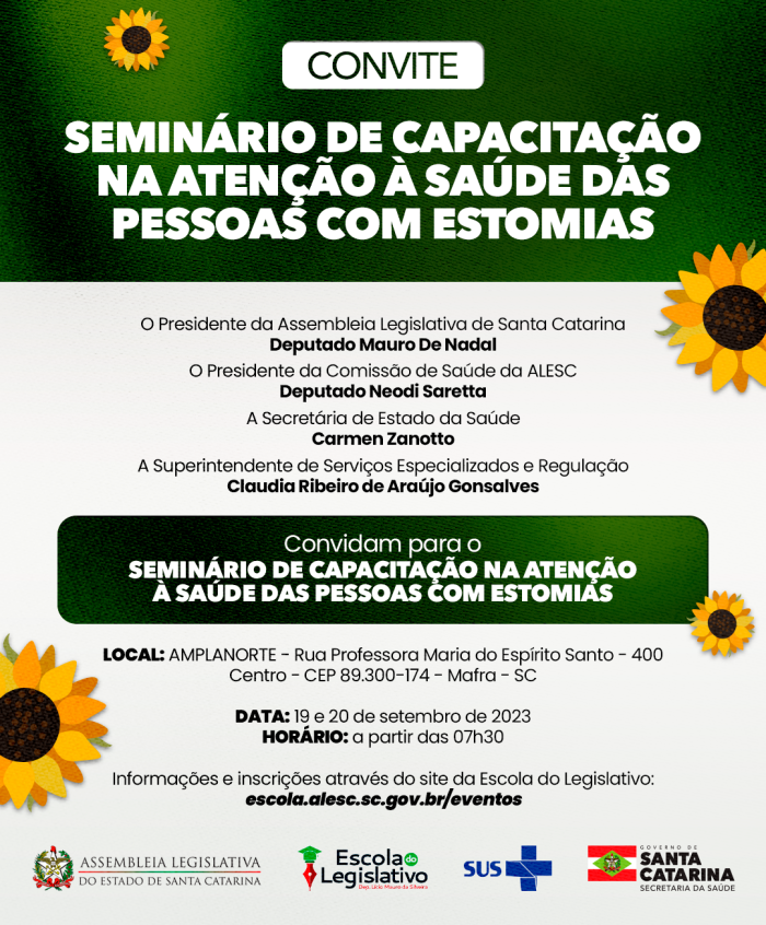 Abertas inscrições para Seminário de Capacitação na Atenção à Saúde das Pessoas com Estomias