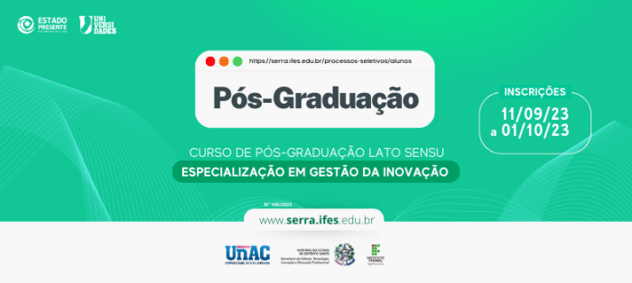 Secti oferta curso de Pós-graduação de Gestão em Inovação em parceria com Ifes