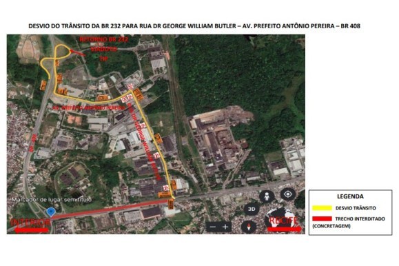 Obra de triplicação da BR-232 terá último desvio antes da conclusão