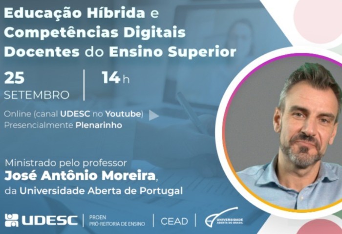 Educação híbrida e competências digitais serão temas de palestra da Udesc