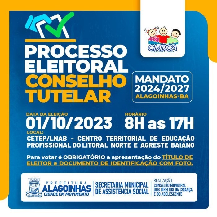 Eleição para os membros do Conselho Tutelar acontece no dia 1° de abril; conheça os candidatos!
