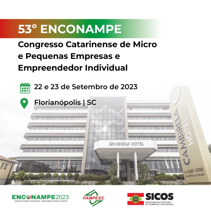 Congresso para Micro e Pequenas Empresas e Empreendedores Individuais será entre 22 e 23 de setembro na Grande Florianópolis