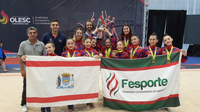 Florianópolis conquista 1º troféu da Olimpíada Estudantil Catarinense com a ginástica rítmica