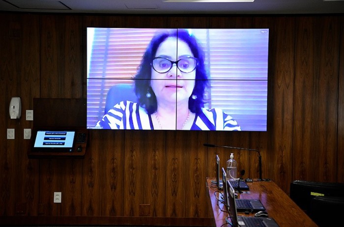 Damares Alves requereu e presidiu o debate, que teve caráter virtual - Foto: Pedro França/Agência Senado