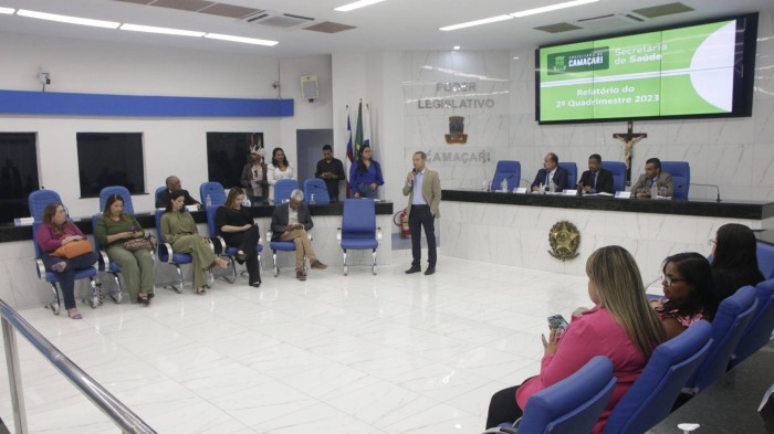 Secretaria da Saúde apresentação prestação de contas do 2o quadrimestre na Câmara de Camaçari