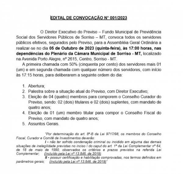 Foto: Reprodução/Prefeitura de Sorriso - MT