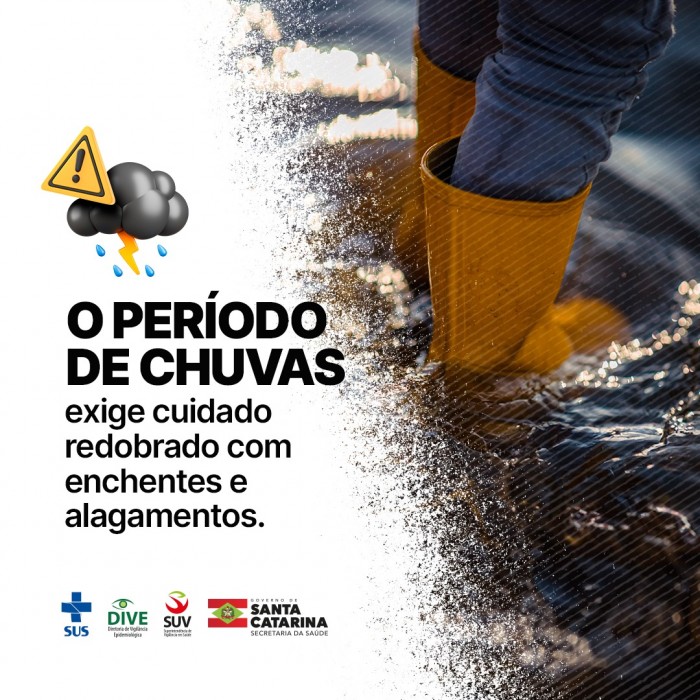 Saúde alerta para o risco do contato com a água de alagamentos e enchentes