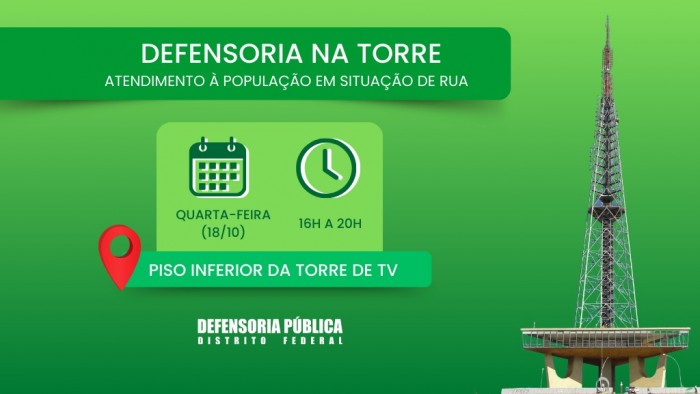 Ação itinerante na Torre de TV atende população em situação de rua
