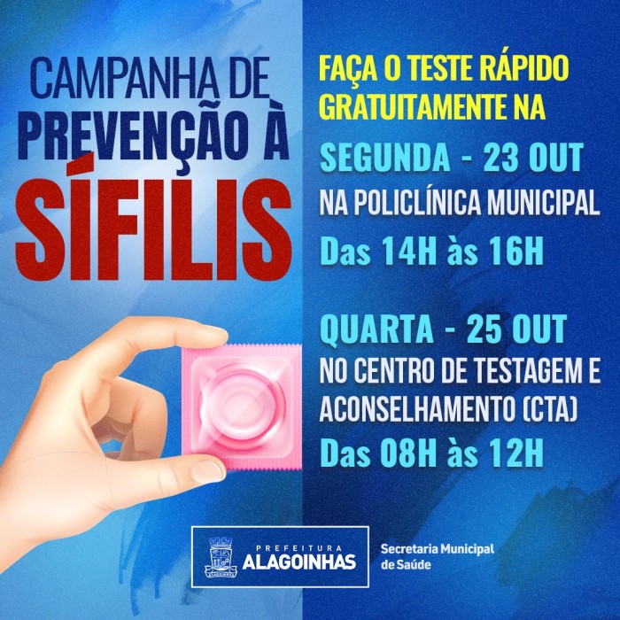 Outubro Verde: SESAU realiza testagem gratuita para sífilis