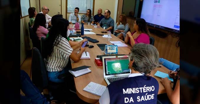Secretaria recebe visita do Ministério da Saúde para enfrentamento da Dengue e Chikungunya em MS