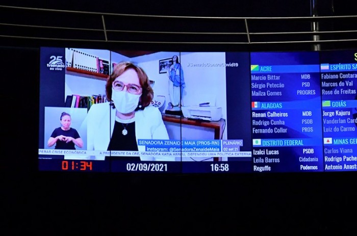 Senadora Zenaide Maia (PROS-RN) disse que as ações do governo federal contrariam o discurso de defesa da Pátria e da família - Waldemir Barreto/Agência Senado