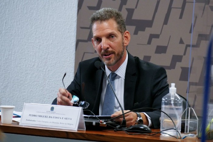 Indicado à chefia da missão brasileira junto à UE, Pedro Miguel da Costa e Silva em sua sabatina, no dia 30 - Roque de Sá/Agência Senado