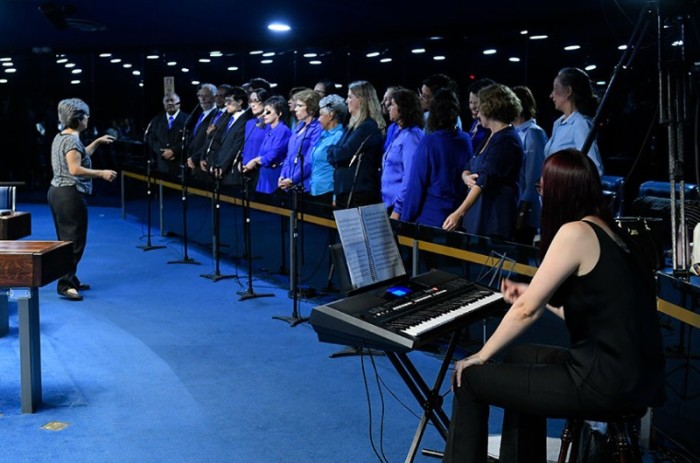 Coral do Senado em ensaio para apresentação no ano de 2012 - Roque de Sá/Agência Senado