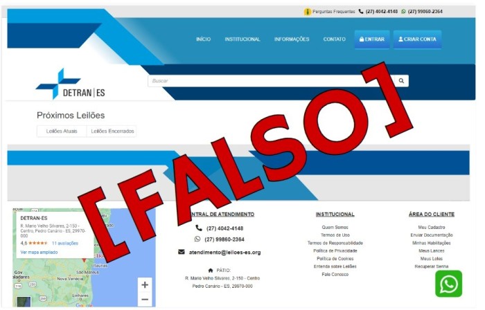Golpe do Leilão: Detran|ES alerta para site falso e orienta capixabas a fazerem denúncias