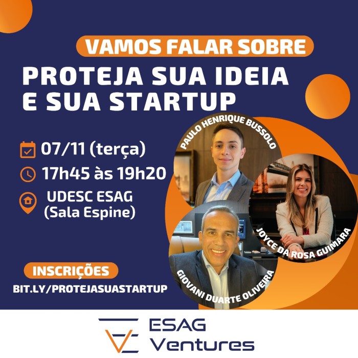 Udesc Esag tem palestra nesta terça sobre como proteger sua ideia de negócio