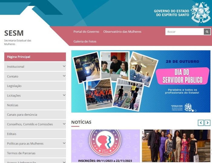 Prodest desenvolve o site da Secretaria Estadual das Mulheres (SESM)